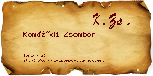 Komádi Zsombor névjegykártya